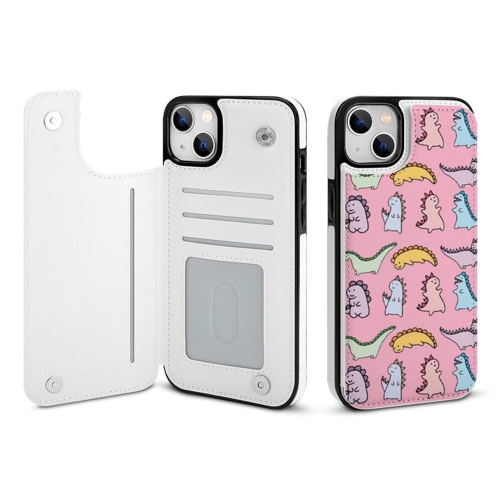 Dinosaur Wallet Case For Iphone 14 Plus Pu Leather Flip 9370362172594