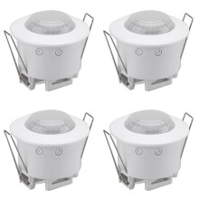 4X Plafond Verzonken PIR-Bewegingssensor Infrarood Verstelbare Detector voor Gang Magazijn Trappen Veranda Lampschakelaar
