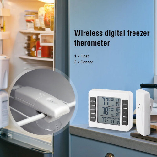 Wireless Digital Freezer Thermometer with Alarm and Min/Max 2