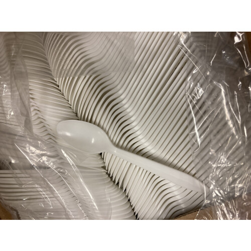 White Plastic Spoons Medium Weight 2000 Count 1