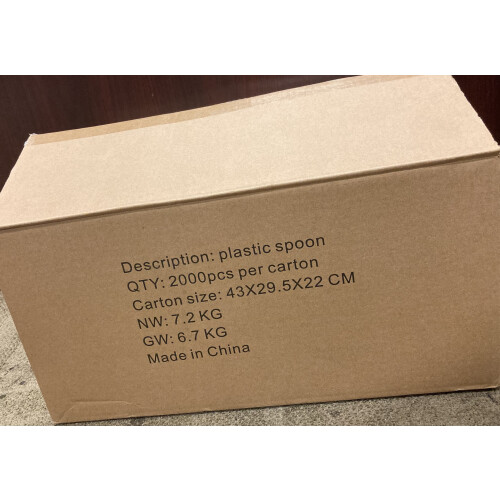 White Plastic Spoons Medium Weight 2000 Count 2