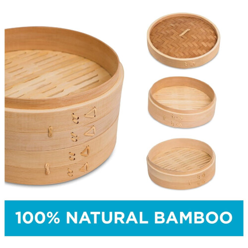 Bamboo Steamer 10 Inch 2 Tier 1