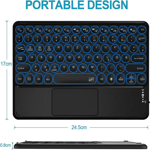 QUTETN Bluetooth keyboard with touchpad and backlight 2