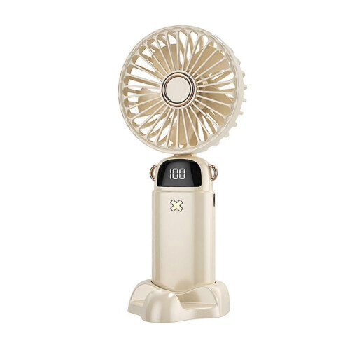 (white) Portable Hand-held Fan Mini Folding Desk Fan Cooler Cooling USB Rechargeable