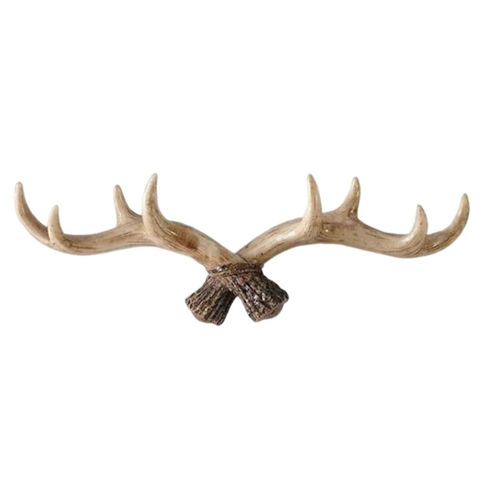 Nordic Vintage Deer Horn Wall Hook Decorative Resin Antler 9370362120168