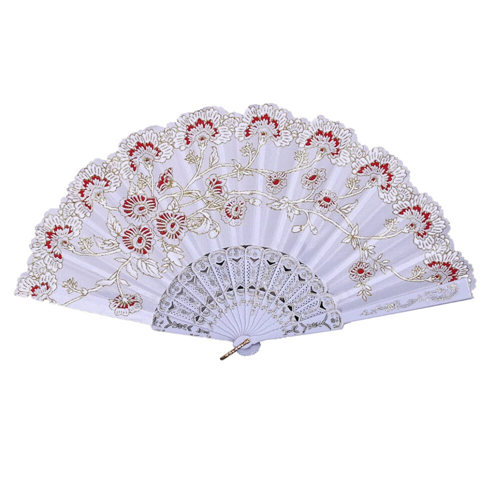 Chinese-Style Dance Fan Lace Silk Folding Hand Fan 946140721286