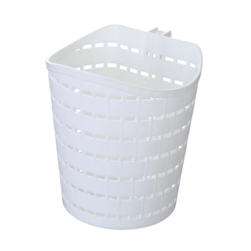 White Plastic Hanging Storage Basket for Bathroom Kitchen