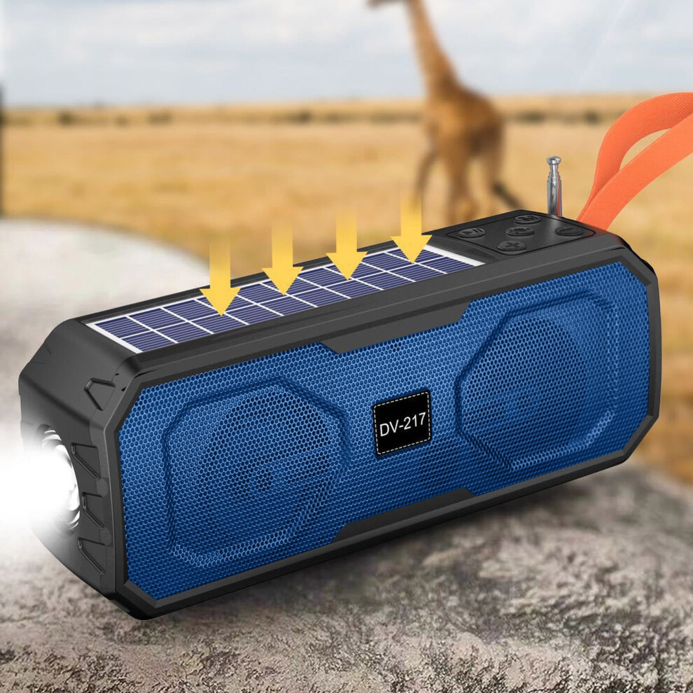 Portable Solar Bluetooth Speaker With Flashlight 1Pc 946140733869