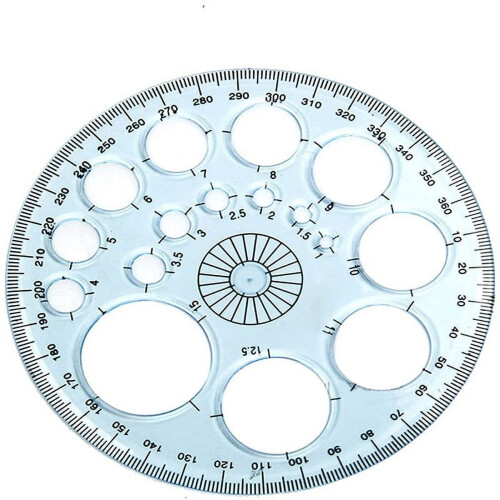 Geometric Template Ruler for Circles and Shapes (1)