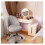 Modern Armless Office Chair Grey Fabric Adjustable Swivel 2