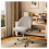 Modern Armless Office Chair Grey Fabric Adjustable Swivel 4