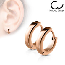 Stainless Steel Dome Huggie Earrings 2.5 mm 20 GA Rose Gold