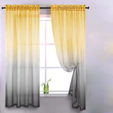 LILSHIM gradient tulle curtains yellow grey 1 pair