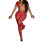Women's unitard red short sleeve 3