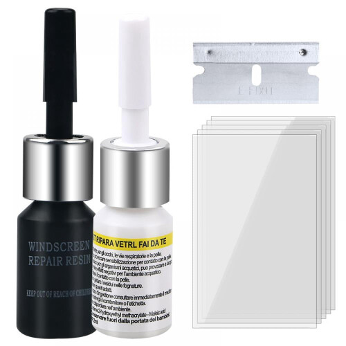 Windshield Repair Resin Kit with Blade and Strip