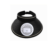 (Black) 2025 New Ultralight Solar Fan Sun Hat, UV Protection Visor with Rechargeable Fan