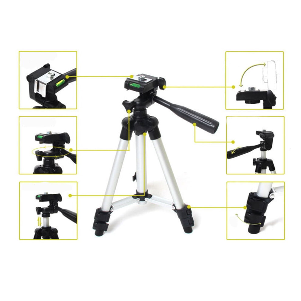Aluminum Alloy Phone Tripod Stand 3-Section Adjustable 9370362143976