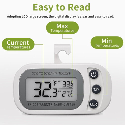 Digitale koelkastthermometer, zwart, 2 stuks 2