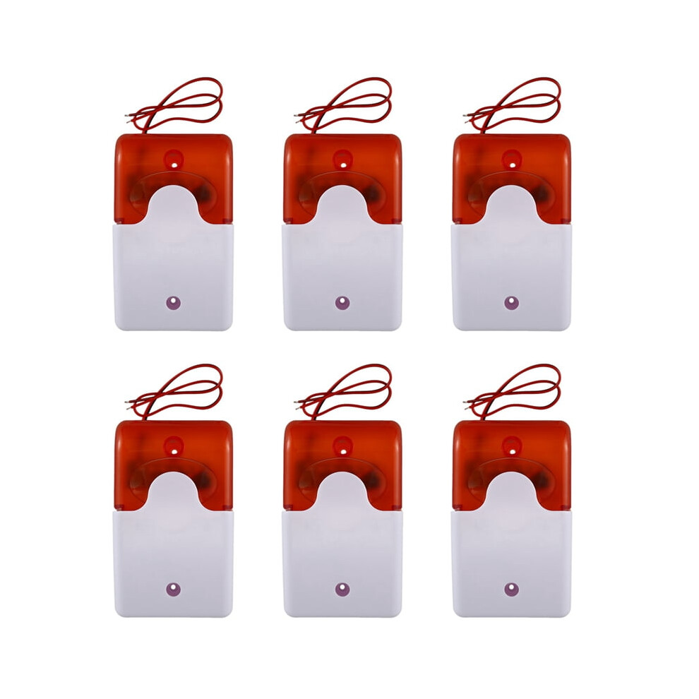 Mini Wired Strobe Siren Dc 12V 115Db Orange 6 Pcs 393040989016