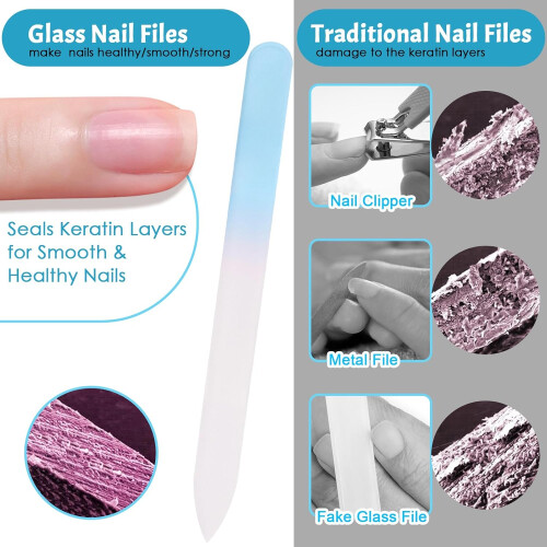 Glass Nail File Double-Sided 180/320 Grit with Case 2