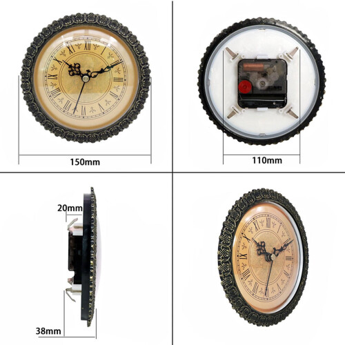Clock Movement Round Gold Dial 6 Inch Silent DIY 1
