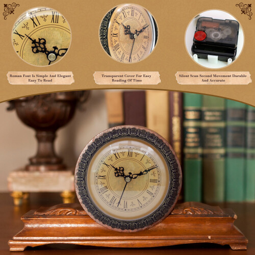 Clock Movement Round Gold Dial 6 Inch Silent DIY 2