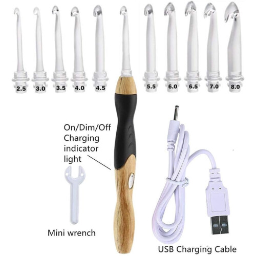Set croșete iluminate 2,5 mm - 14,0 mm, 17 buc. 2