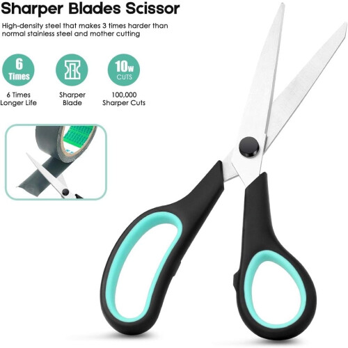 Heavy Duty Scissors with Sharp Blades and Comfort Grip 8 2
