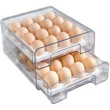 Egg Holder with Removable Tray 32-Count Transparent White
