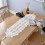 QUTETN white cotton lace table runner rectangular 7