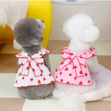 Jacenvly pet dress for small dogs floral bow strawberry
