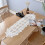 QUTETN white cotton lace table runner rectangular 5