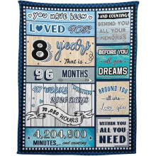 Birthday Blanket for 8-Year-Old Boy Super Soft Warm 50"x60"
