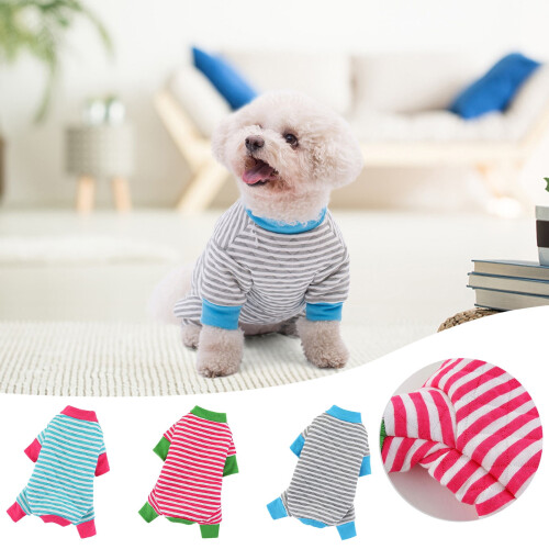 Jacenvly pet clothes striped quilted winter red