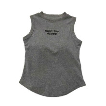 (Grey) Wear Street Jazz With Chest Pads Womens Underwear Embroidered Letters Sleeveless Average size 85-125kg