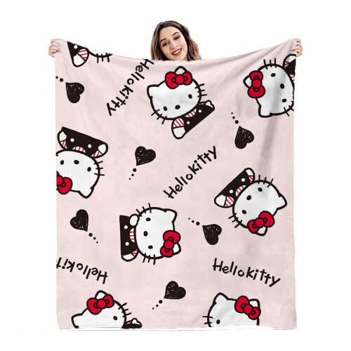Hello Kitty pink flannel blanket 50x60 inches