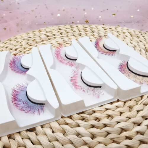Kmxyo 3D false eyelashes fluorescent fiber gradient 1 pair 2