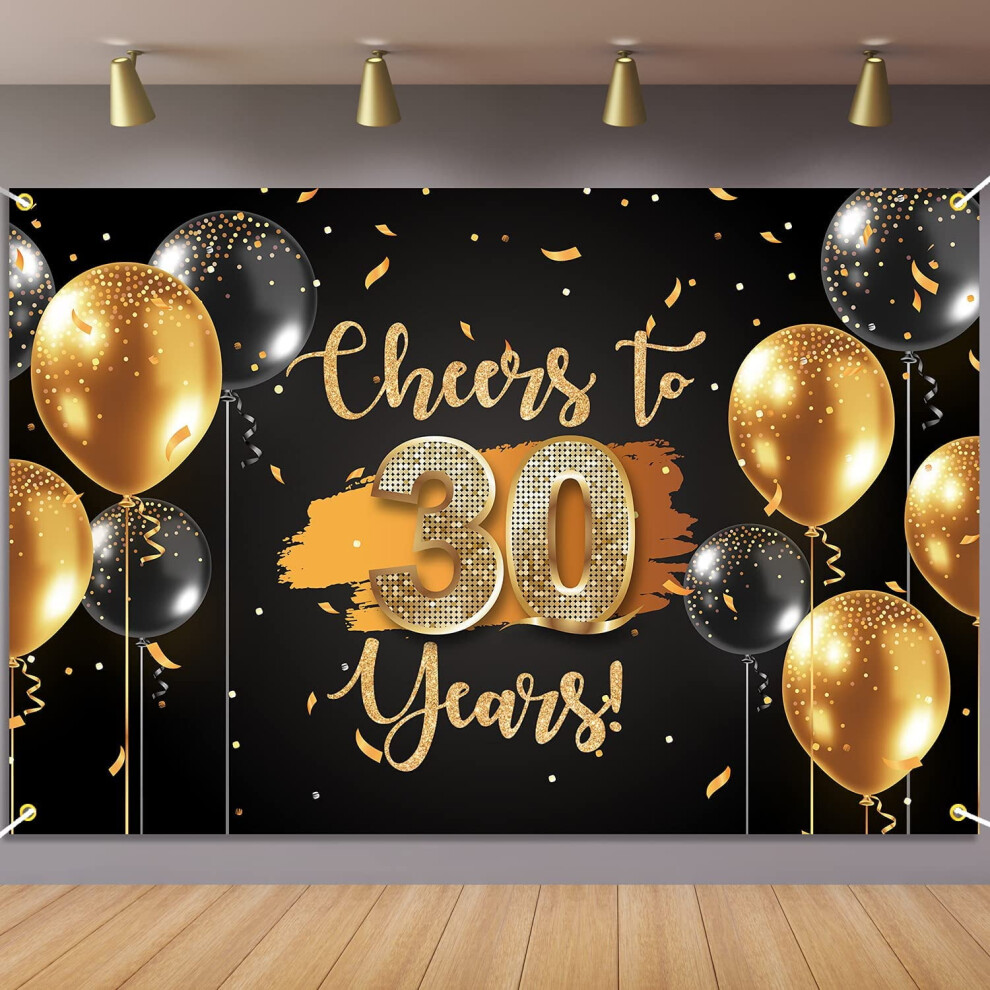 50Th Anniversary Backdrop Banner And Black/Gold 946140683041