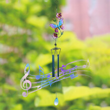 Jacenvly Christmas wind chime aluminum butterflies 1 pc