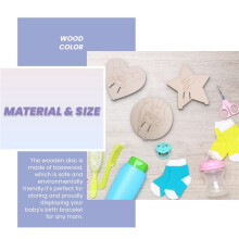 3Pcs Newborn Baby Birth Keepsake - Wooden Hanging Tag & Bracelet, Perfect for Home Decor