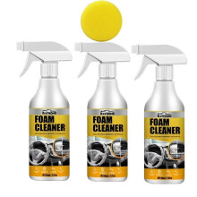 3pcs 60ml Sheen Dashboard Cleaner Car Interior Plastic Rubber Bumper Vehicle Foam Cleaner