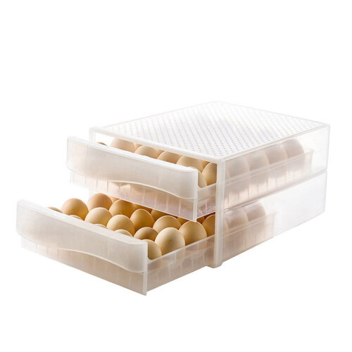 Transparent Double-Layer Egg Storage Box for Kitchen