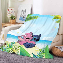 Anime Stitch Flannel Throw Blanket Soft Lightweight