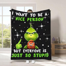 Grinch Christmas Throw Blanket Soft Fleece 50x60 in