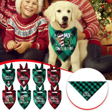 Jacenvly dog bandana plaid Christmas 2 pcs
