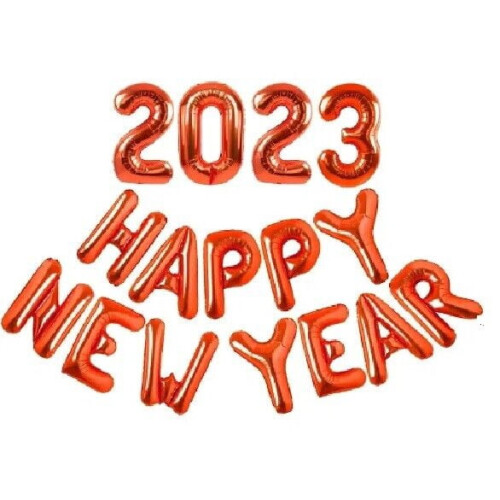Μπαλόνια Foil 16 ιντσών με γράμματα και αριθμούς, διακόσμηση για καλή χρονιά 1
