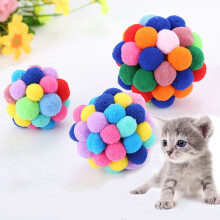 Cat toy with catnip and bells, bouncy ball design