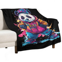 Hip Hop Panda Blanket Super Soft Flannel 50x60 inches