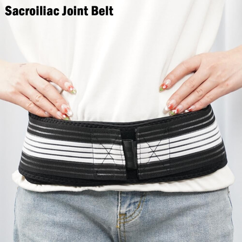 Lower Back Support Belt Unisex Compression Black 1
