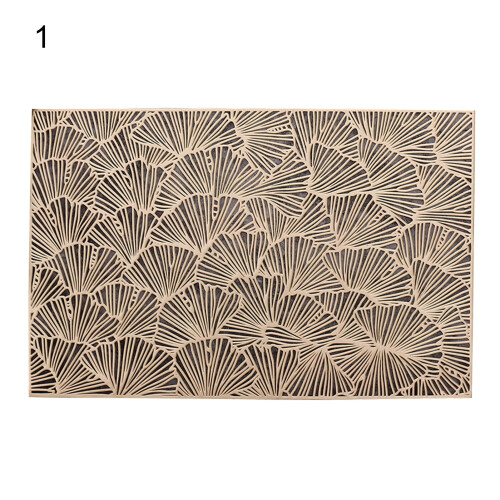 PVC table mat heat insulation rectangular round ginkgo leaf 1